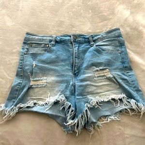 Black Label Distressed Shorts.